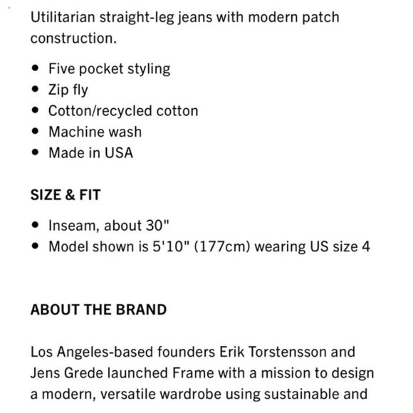 Frame Denim Jeans Le Original Cropped Patchwork Boyfriend Size 32 US size 14 - Picture 8 of 16